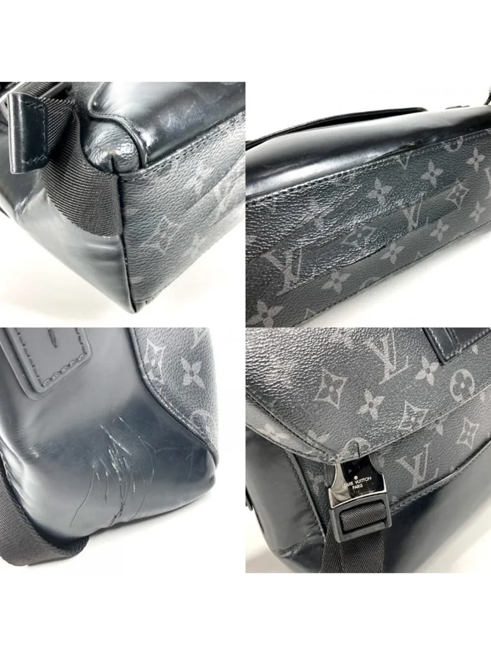 Louis Vuitton Shoulder Bag Messenger Voyage PM Monogram Eclipse Canvas Black